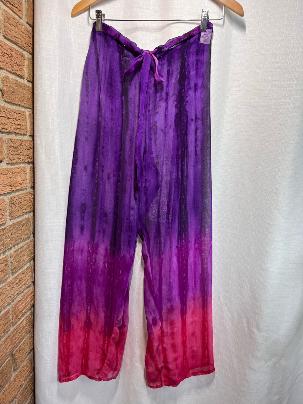 RIMA IMAR Sheer Ombre Beach Cover Up Pants - Purple to Pink